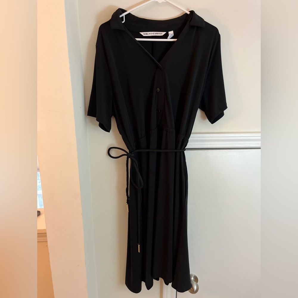 Girls with curves black comfy shirt dress